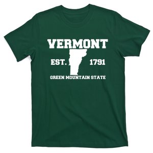 Vermont Souvenir Est 1791 Green Mountain For Men Women Kids T-Shirt