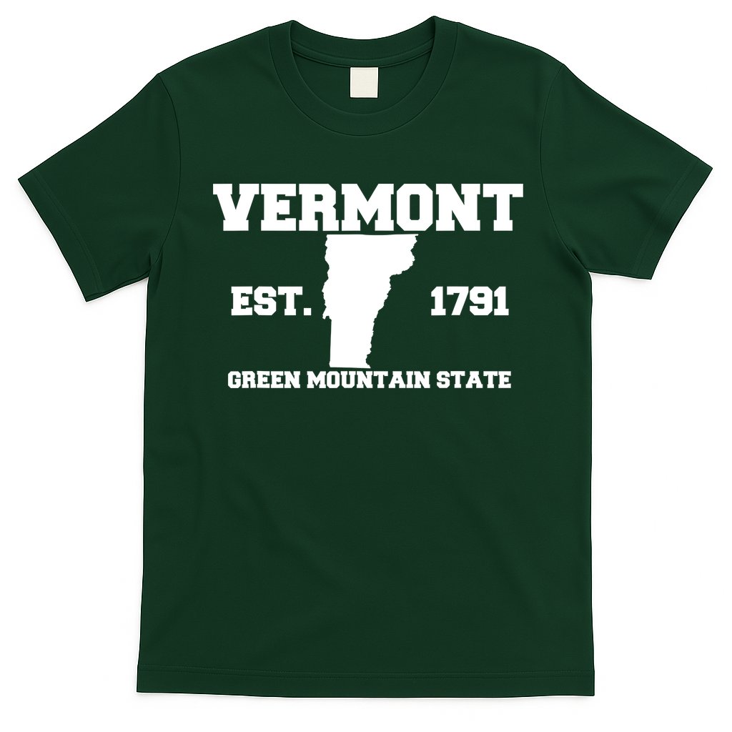 Vermont Souvenir Est 1791 Green Mountain For Men Women Kids T-Shirt