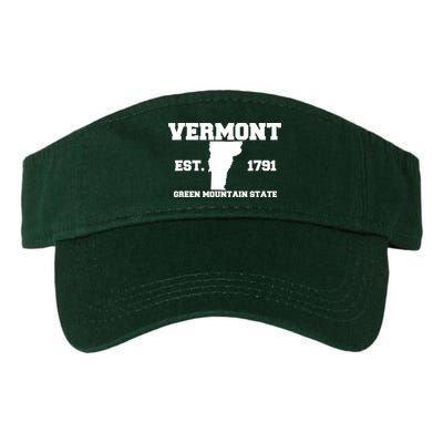 Vermont Souvenir Est 1791 Green Mountain For Men Women Kids Visor