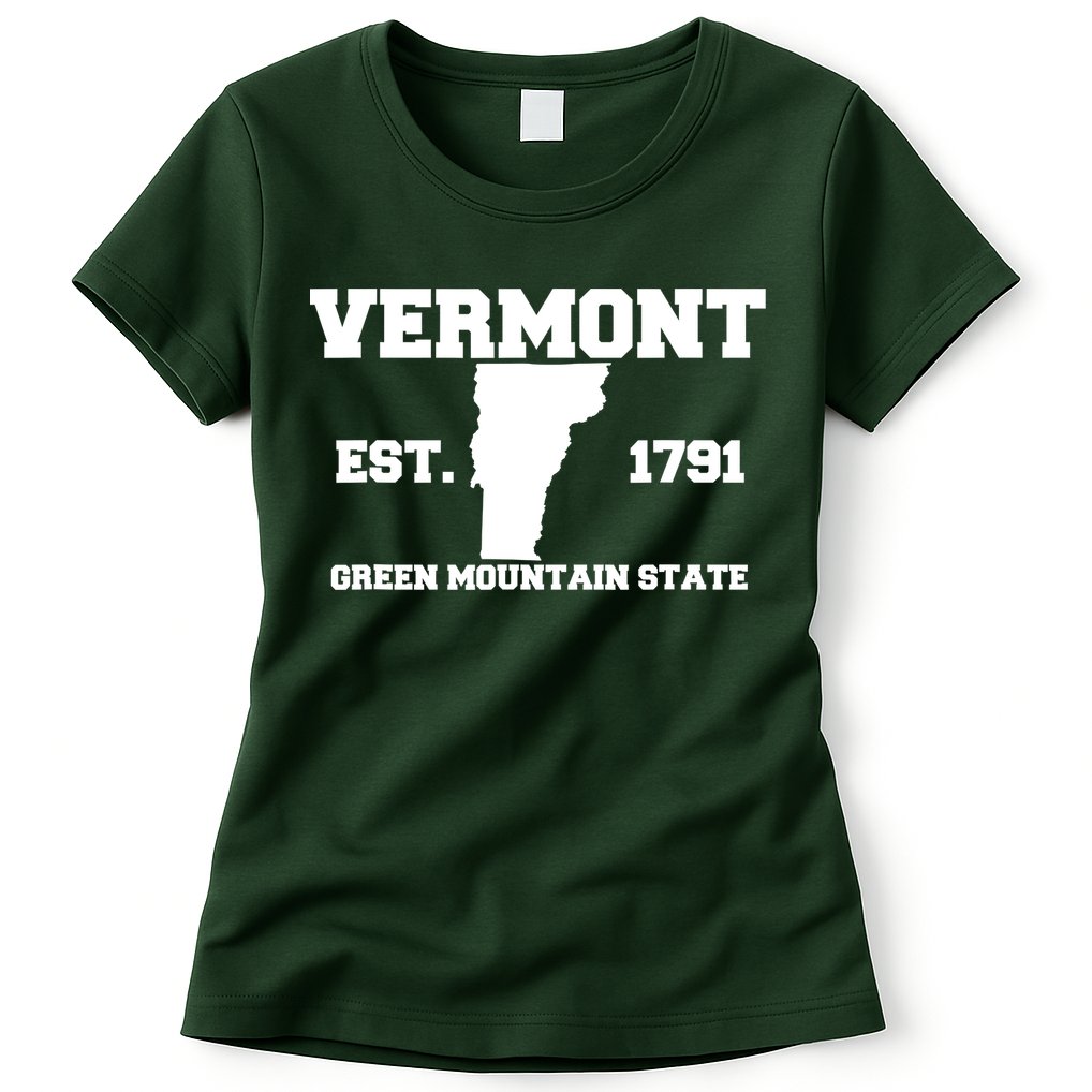 Vermont Souvenir Est 1791 Green Mountain For Men Women Kids Womens T-Shirt