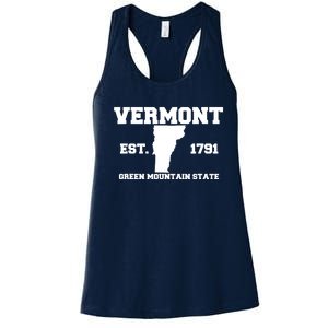 Vermont Souvenir Est 1791 Green Mountain For Men Women Kids Women's Racerback Tank