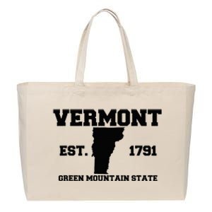 Vermont Souvenir Est 1791 Green Mountain Cotton Canvas Jumbo Tote