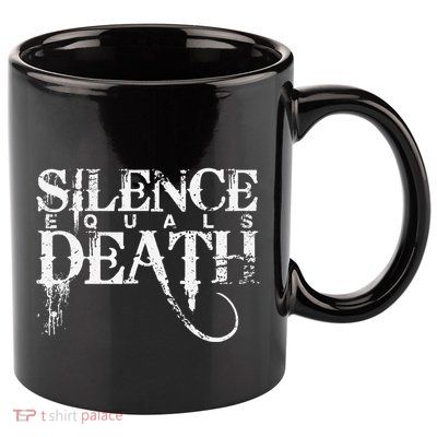 Vintage Silence Equals Hardcore Punk Death Rock Music Band 11oz C Handle Ceramic Mug