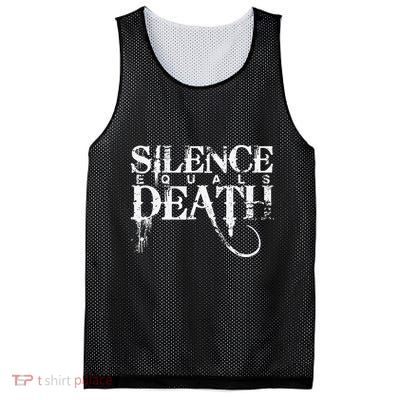 Vintage Silence Equals Hardcore Punk Death Rock Music Band Mesh Reversible Basketball Jersey Tank