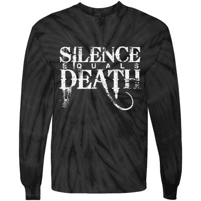 Vintage Silence Equals Hardcore Punk Death Rock Music Band Tie-Dye Long Sleeve Shirt