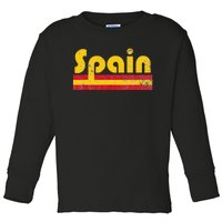 Vintage Spanish Flag Spain Pride Roots Heritage Gift Toddler Long Sleeve Shirt