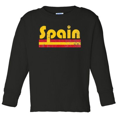 Vintage Spanish Flag Spain Pride Roots Heritage Gift Toddler Long Sleeve Shirt