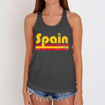 Vintage Spanish Flag Spain Pride Roots Heritage Gift Women's Knotted Racerback Tank