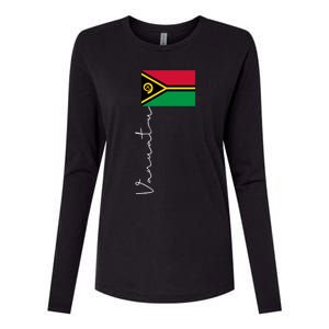 Vanuatu Signature Flag Pole Patriotic Cool Gift Womens Cotton Relaxed Long Sleeve T-Shirt