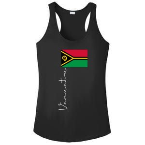 Vanuatu Signature Flag Pole Patriotic Cool Gift Ladies PosiCharge Competitor Racerback Tank