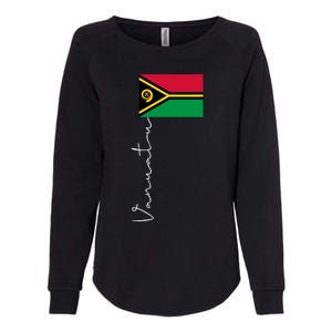 Vanuatu Signature Flag Pole Patriotic Cool Gift Womens California Wash Sweatshirt