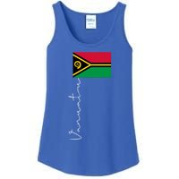 Vanuatu Signature Flag Pole Patriotic Cool Gift Ladies Essential Tank