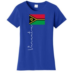 Vanuatu Signature Flag Pole Patriotic Cool Gift Women's T-Shirt