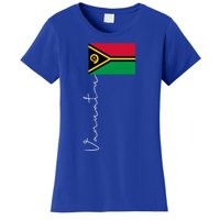 Vanuatu Signature Flag Pole Patriotic Cool Gift Women's T-Shirt