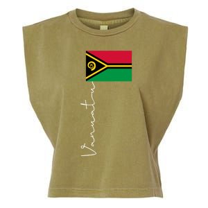 Vanuatu Signature Flag Pole Patriotic Cool Gift Garment-Dyed Women's Muscle Tee