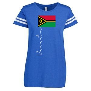 Vanuatu Signature Flag Pole Patriotic Cool Gift Enza Ladies Jersey Football T-Shirt