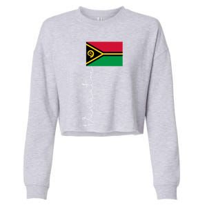 Vanuatu Signature Flag Pole Patriotic Cool Gift Cropped Pullover Crew