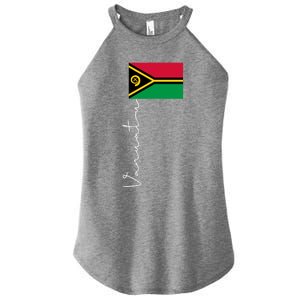 Vanuatu Signature Flag Pole Patriotic Cool Gift Women's Perfect Tri Rocker Tank