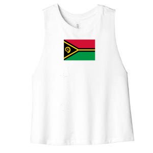 Vanuatu Signature Flag Pole Patriotic Cool Gift Women's Racerback Cropped Tank