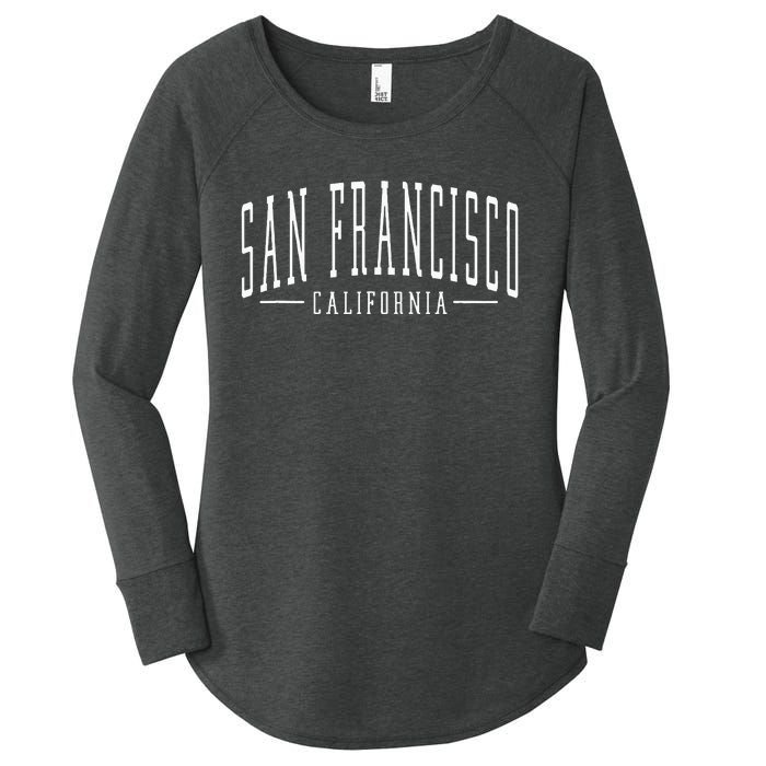 Vintage San Francisco California Arched Text Travel Souvenir Women's Perfect Tri Tunic Long Sleeve Shirt