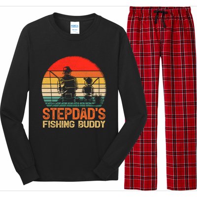 Vintage Stepdad's Fishing Buddy Fishing Father's Day Meaningful Gift Long Sleeve Pajama Set