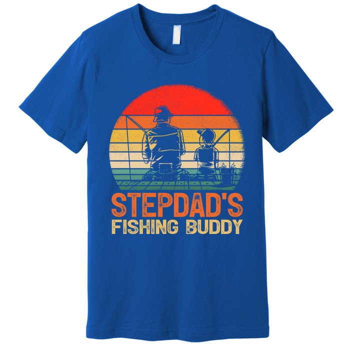 Vintage Stepdad's Fishing Buddy Fishing Father's Day Meaningful Gift Premium T-Shirt