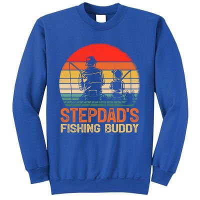 Vintage Stepdad's Fishing Buddy Fishing Father's Day Meaningful Gift Tall Sweatshirt