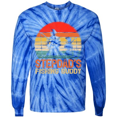 Vintage Stepdad's Fishing Buddy Fishing Father's Day Meaningful Gift Tie-Dye Long Sleeve Shirt