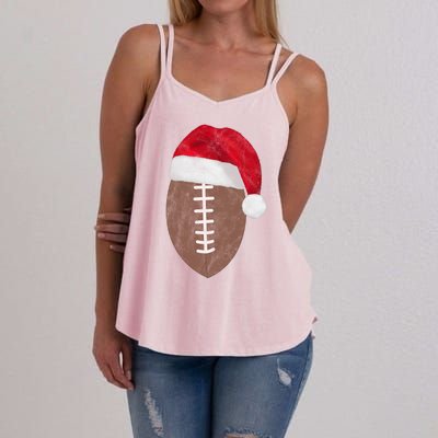 Vintage Santa Football Lover Christmas Women's Strappy Tank