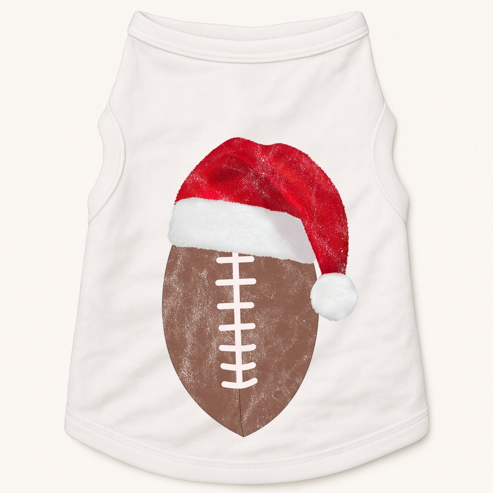 Vintage Santa Football Lover Christmas Doggie Tank