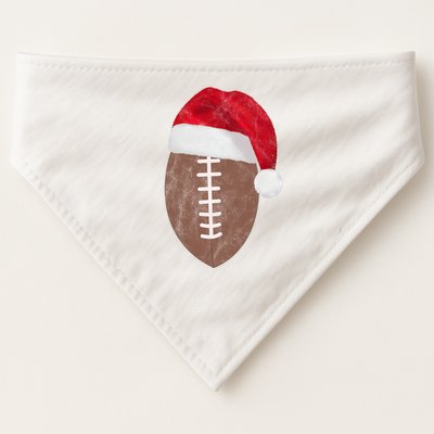 Vintage Santa Football Lover Christmas USA-Made Doggie Bandana