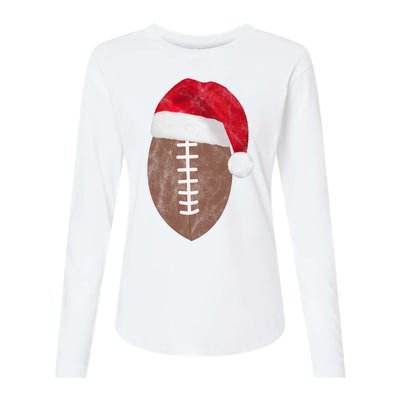 Vintage Santa Football Lover Christmas Womens Cotton Relaxed Long Sleeve T-Shirt