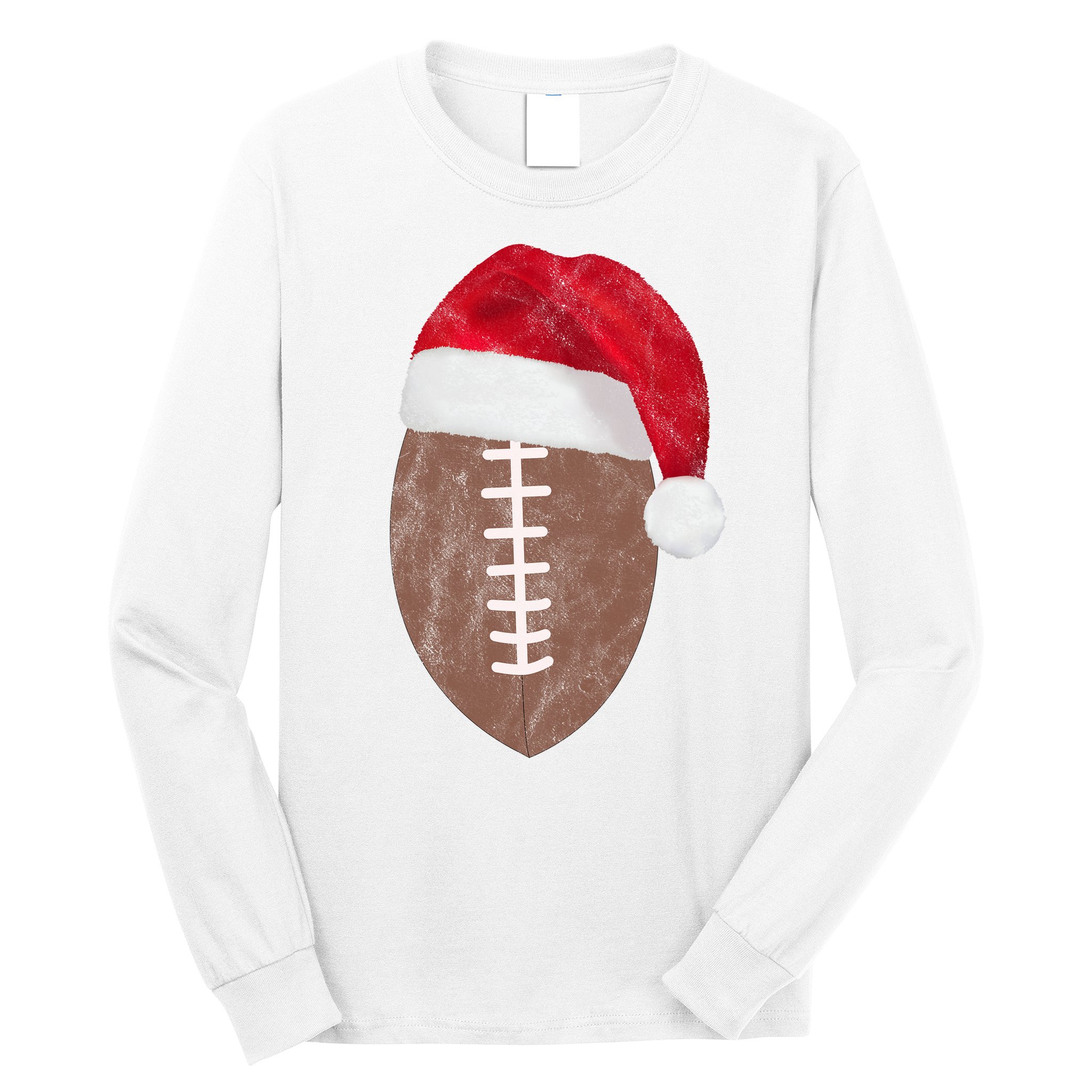Vintage Santa Football Lover Christmas Long Sleeve Shirt