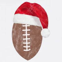 Vintage Santa Football Lover Christmas Button