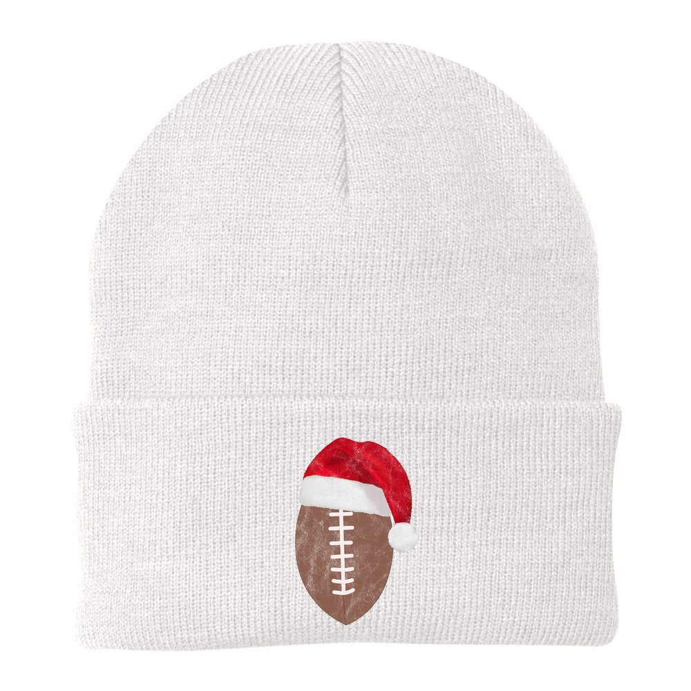 Vintage Santa Football Lover Christmas Beanie