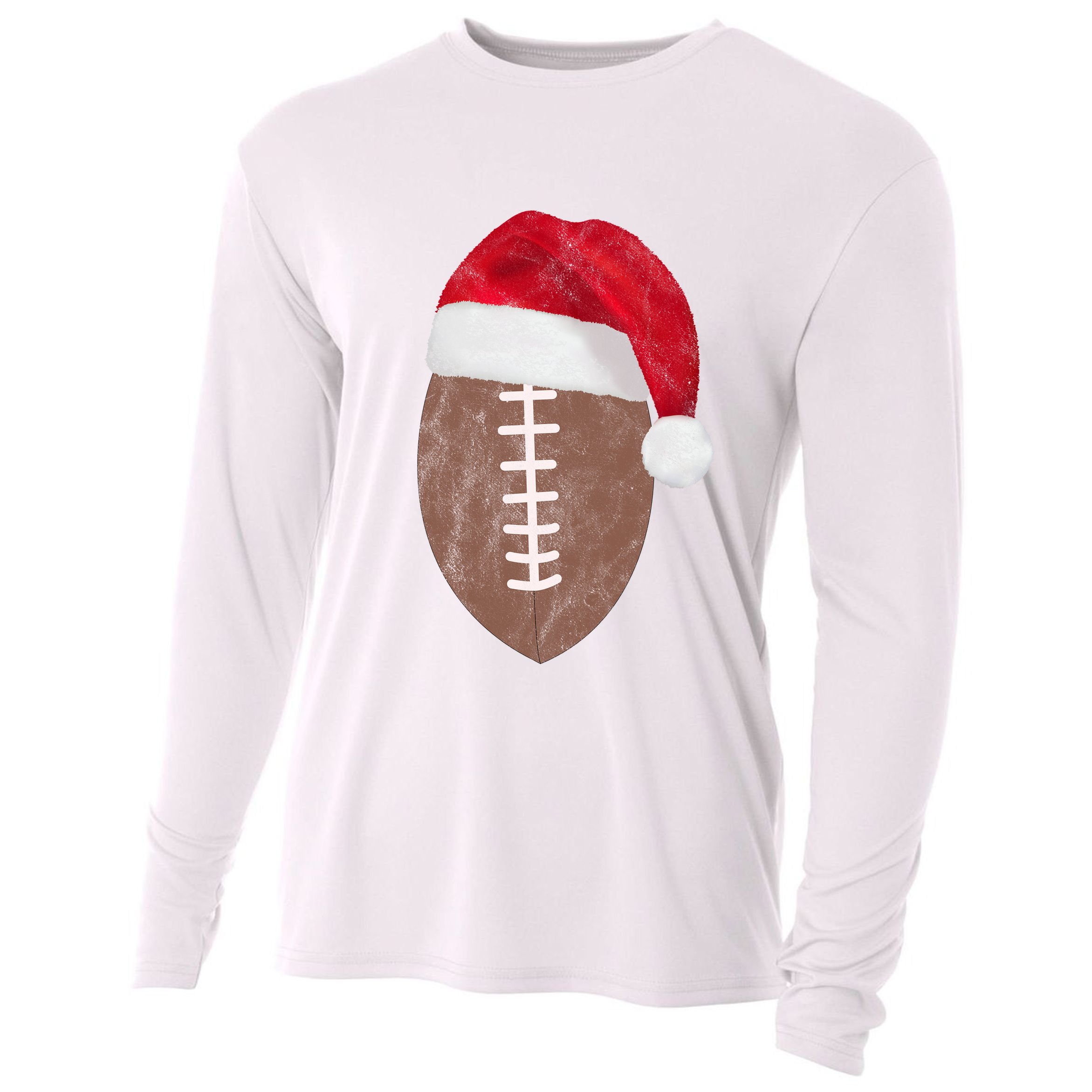 Vintage Santa Football Lover Christmas Cooling Performance Long Sleeve Crew