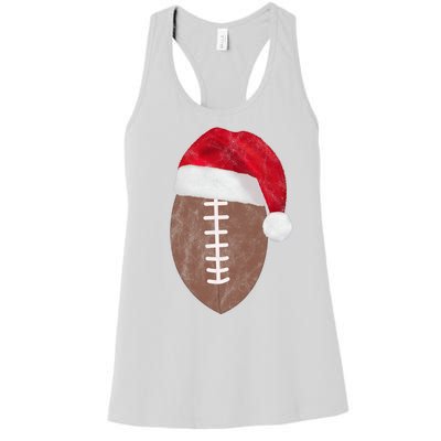 Vintage Santa Football Lover Christmas Women's Racerback Tank