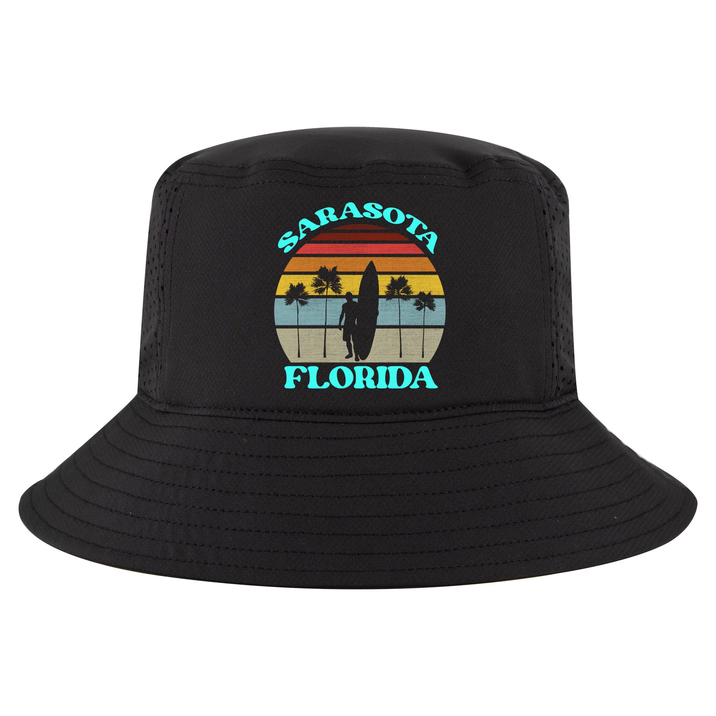 Vintage Sarasota Florida Summer Travel 80s Beach Souvenirs Gift Cool Comfort Performance Bucket Hat