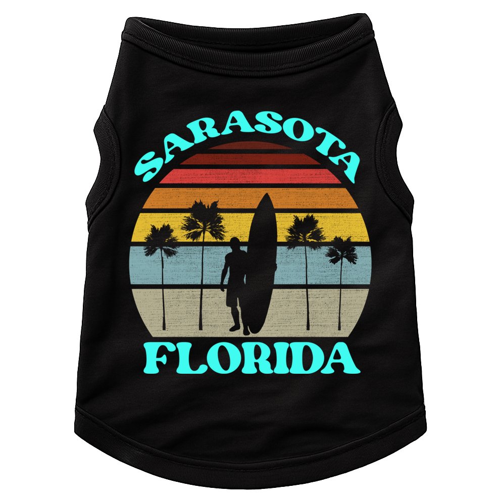 Vintage Sarasota Florida Summer Travel 80s Beach Souvenirs Gift Doggie Tank