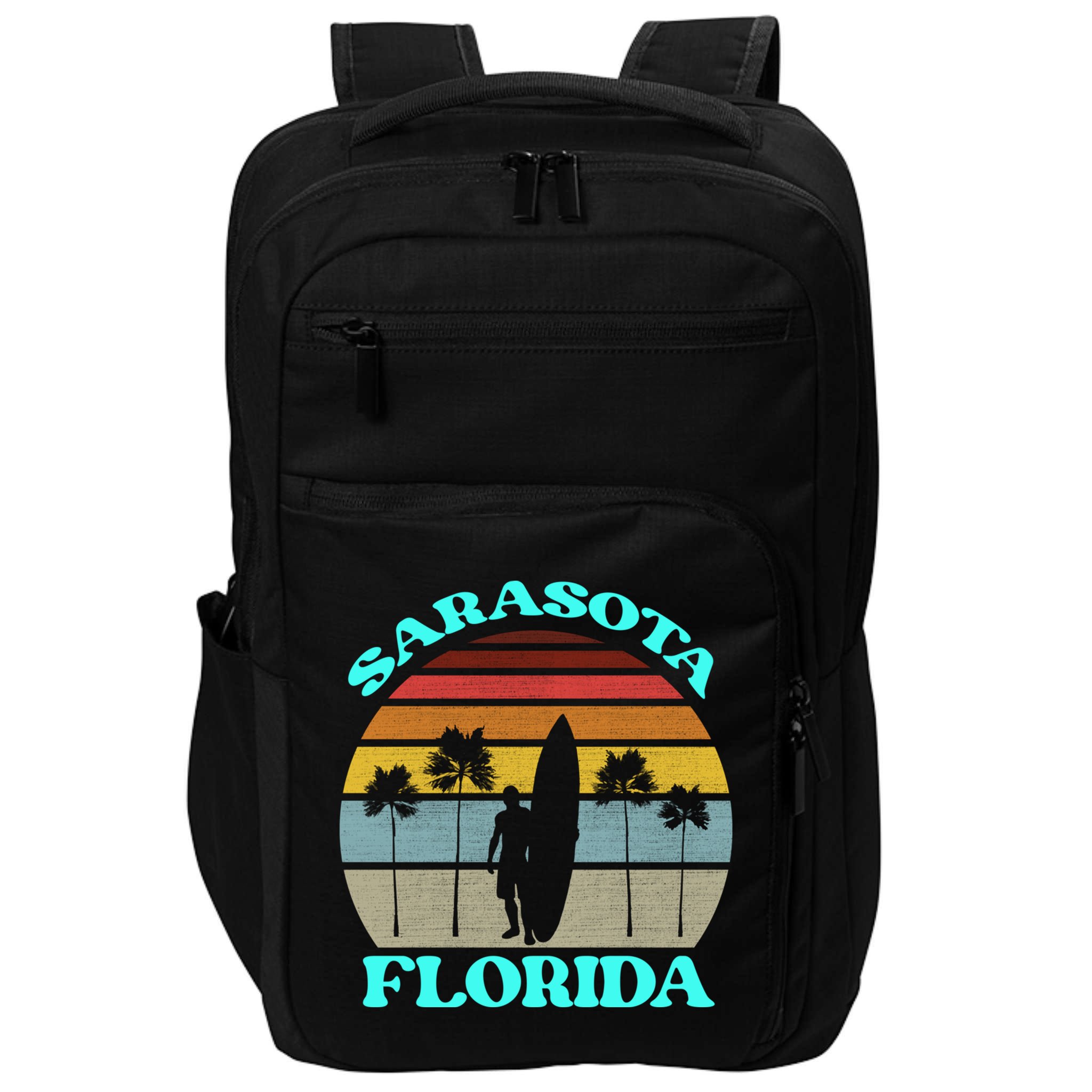 Vintage Sarasota Florida Summer Travel 80s Beach Souvenirs Gift Impact Tech Backpack