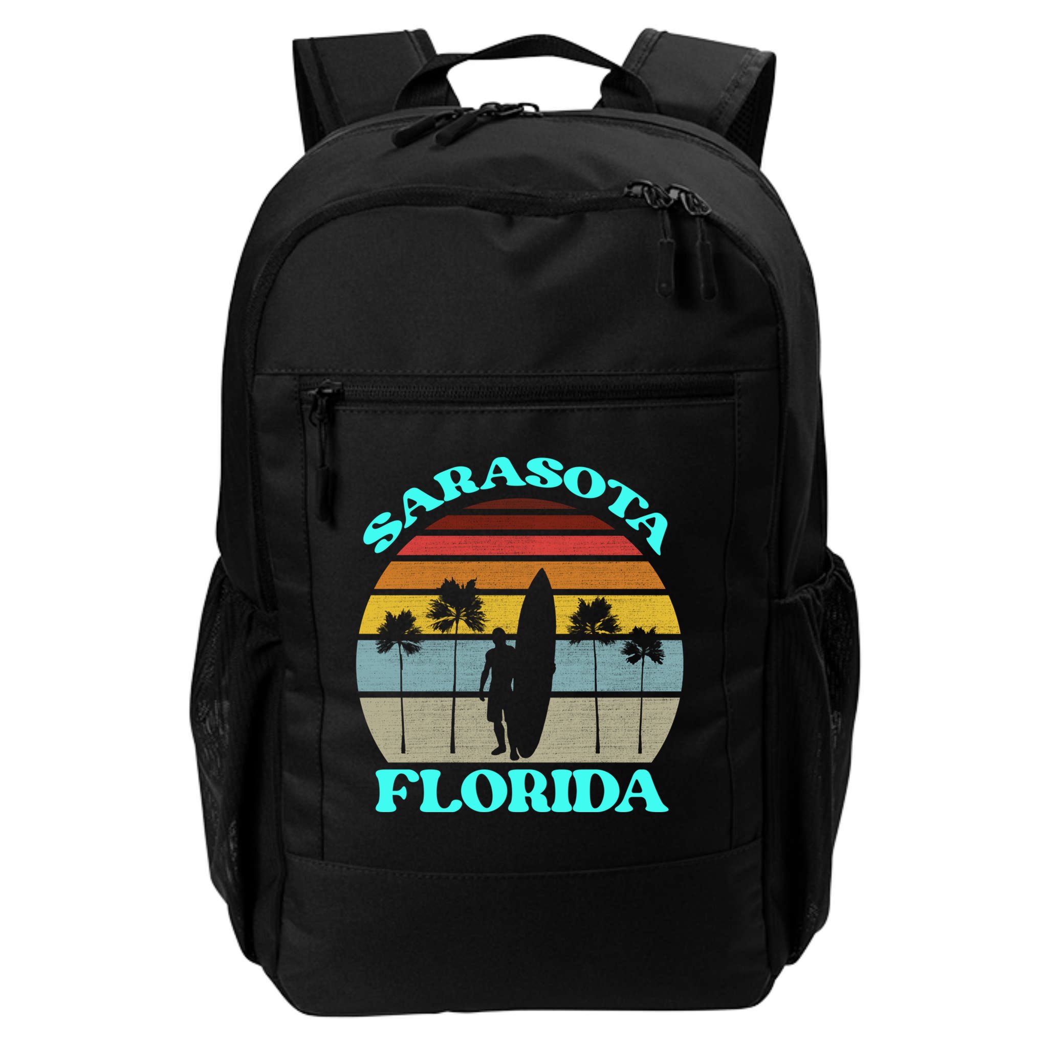 Vintage Sarasota Florida Summer Travel 80s Beach Souvenirs Gift Backpack