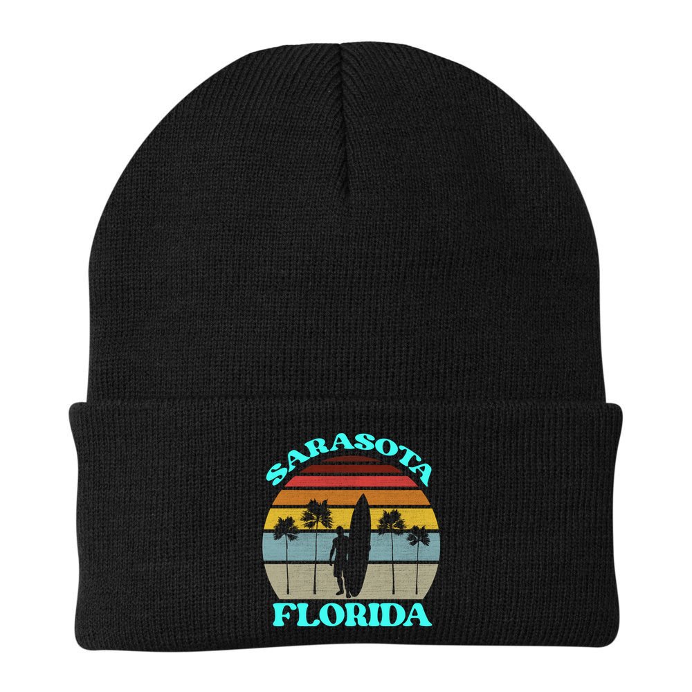 Vintage Sarasota Florida Summer Travel 80s Beach Souvenirs Gift Beanie