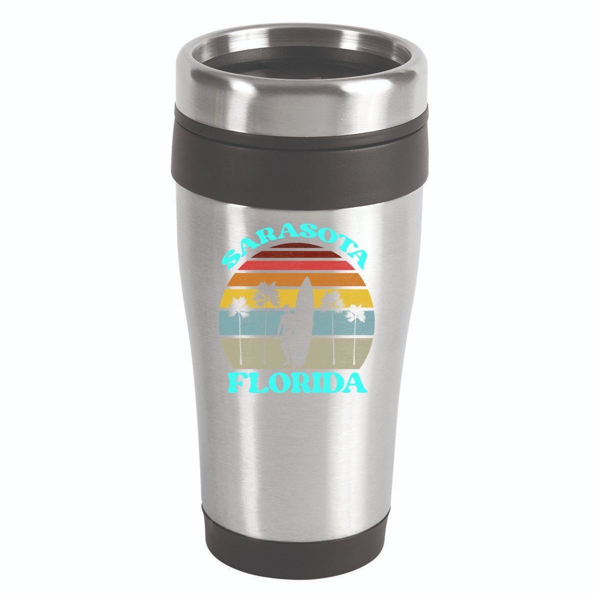 Vintage Sarasota Florida Summer Travel 80s Beach Souvenirs Gift 16oz Travel Tumbler