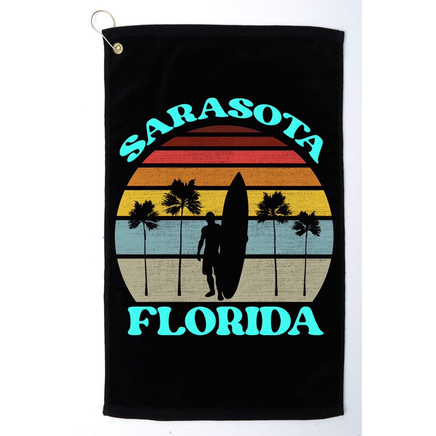 Vintage Sarasota Florida Summer Travel 80s Beach Souvenirs Gift Golf Towel