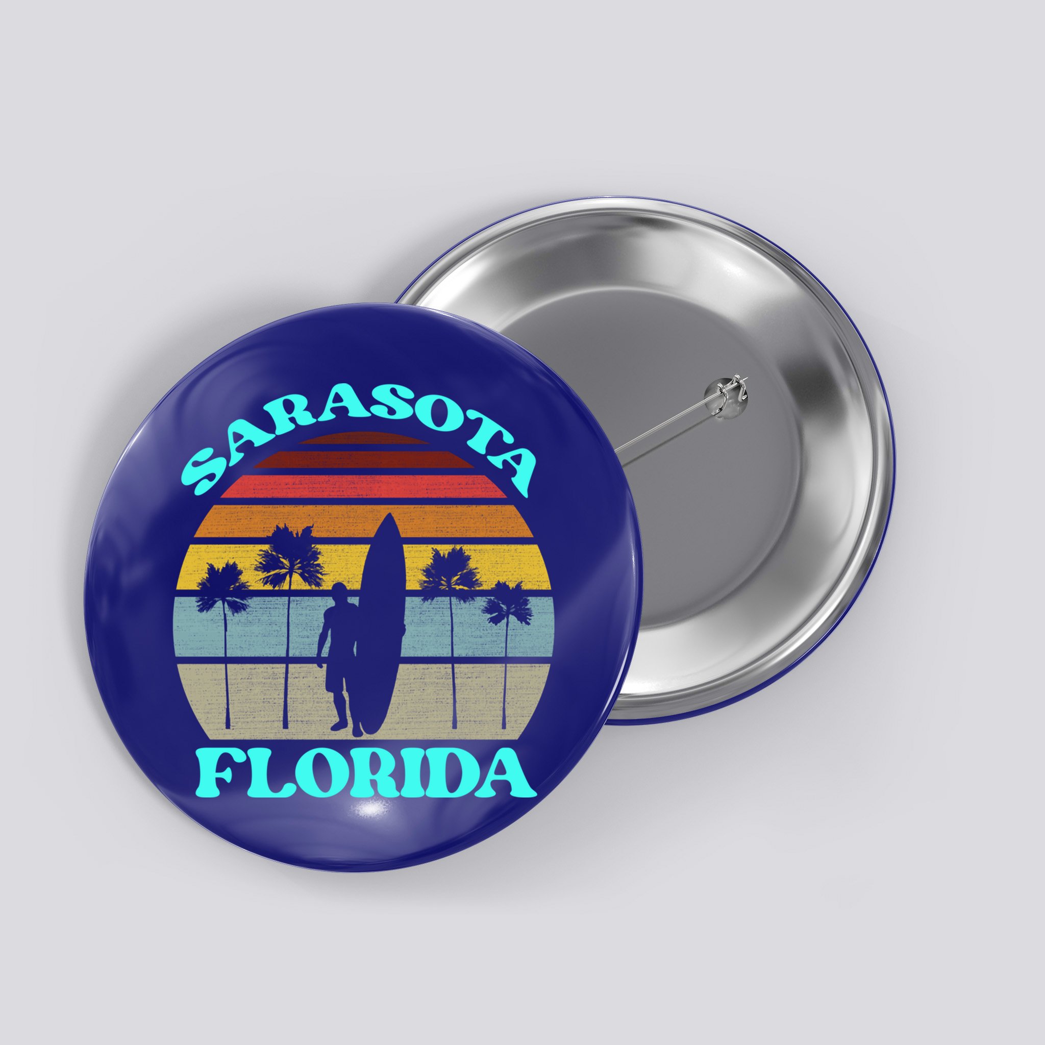 Vintage Sarasota Florida Summer Travel 80s Beach Souvenirs Gift Button