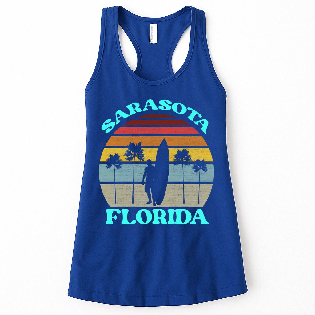 Vintage Sarasota Florida Summer Travel 80s Beach Souvenirs Gift Womens Tank Top