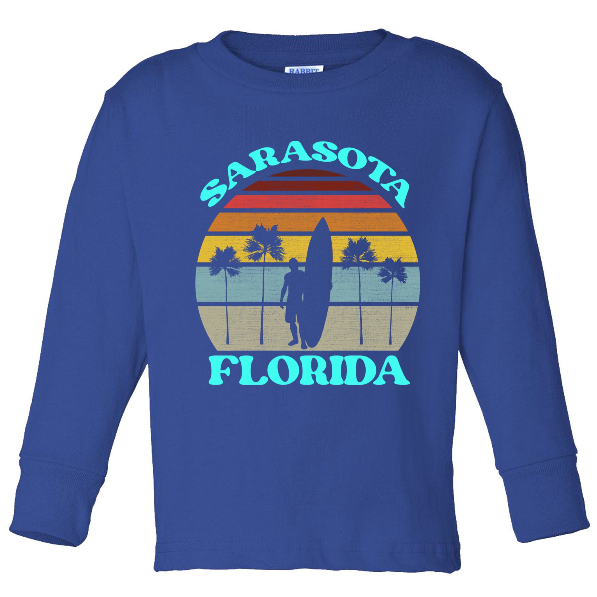 Vintage Sarasota Florida Summer Travel 80s Beach Souvenirs Gift Toddler Long Sleeve Shirt