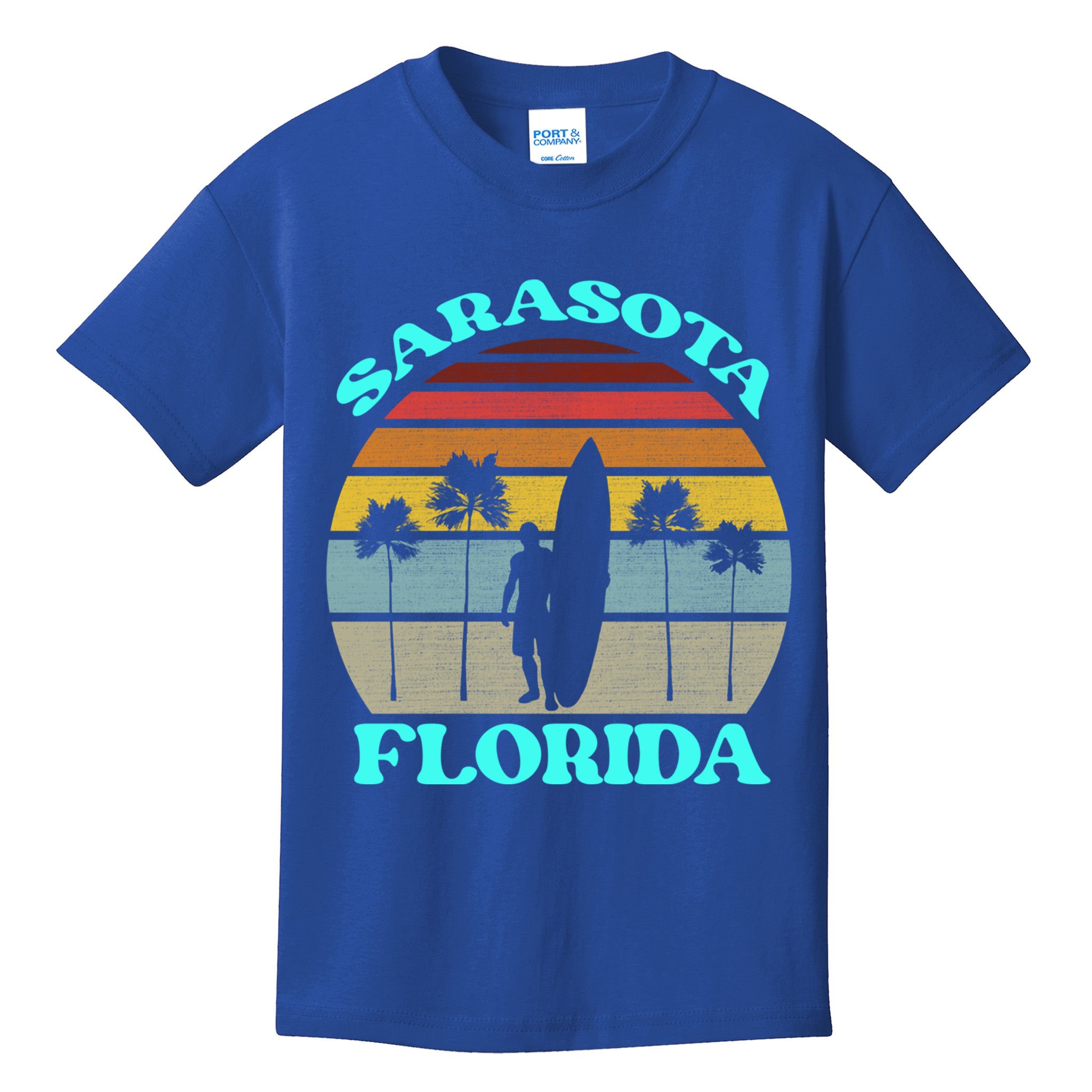 Vintage Sarasota Florida Summer Travel 80s Beach Souvenirs Gift Kids T-Shirt