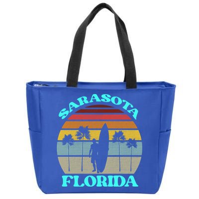 Vintage Sarasota Florida Summer Travel 80s Beach Souvenirs Gift Zip Tote Bag