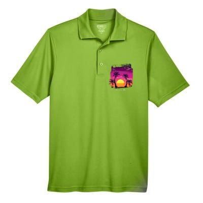 Vintage Sunset Fun In The Sun Summer Beach Funny Gift Men's Origin Performance Pique Polo